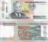 Laos 100000 Kip 2020 P 42A AA Prefix Aunc ,Vieng Xai ,Birthplace, AU