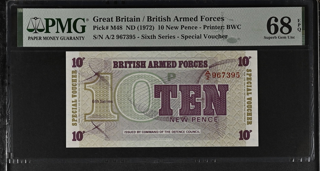 Great Britain 10 New Pence ND 1972 P M48 Superb Gem UNC PMG 68 EPQ TOP POP
