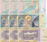 Macedonia Set 3 x Lot 3 = 9 UNC 10 50 100 Denari 2018 2022 P 27 28 29