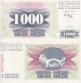 Bosnia 1000 Dinara 1992 P 15 UNC Narodna Banka Bosne i Hercegovine