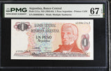 Argentina 1 Peso 1983-1984 P 311 a Superb Gem UNC PMG 67 EPQ TOP POP