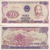 Vietnam 20 Dong 1985 P 94 AUnc , Ho Chi Minh, Issued Note, AU
