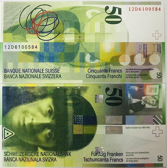Switzerland 50 Franken 2012 P 71 e Sign Studer & Zurbrügg UNC