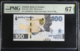 Zambia 100 Kwacha 2024 P 65 a Superb Gem UNC PMG 67 EPQ TOP POP