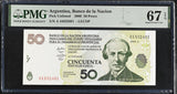 Argentina 50 Pesos 2006 Emergency Note LECOP Superb Gem UNC PMG 67 EPQ