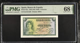 Spain 5 Pesetas 1935 ND 1936 P 85 a Superb Gem UNC PMG 68 EPQ