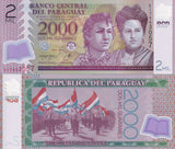 Paraguay 2000 Guaranies 2023 2024 P 228 Polymer New Date UNC
