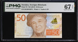 Sweden 50 Kronor ND 2015 P 70 Superb Gem UNC PMG 67 EPQ , WTM E. Taube