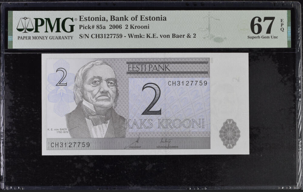 Estonia 2 Krooni 2006 P 85 a Superb Gem UNC PMG 67 EPQ