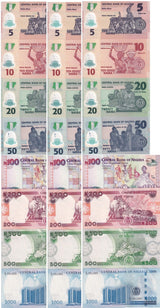Nigeria Set 8 x Lot 3 UNC 5 10 20 50 - 1000 Naira Mixed Year P 34 38 39 - 49