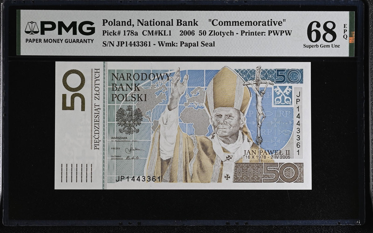 Poland 50 Zlotych 2006 P 178 a Commemorative Superb Gem UNC PMG 68 EPQ