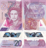 East Caribbean 20 Dollars ND 2019 P 57 Polymer QEII UNC