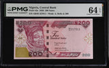 Nigeria 200 Naira 2026 P 42 e Choice UNC PMG 64 EPQ , Graded Note