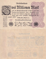 Germany Reichsbank 2000000 Mark 1923 P 104 a Aunc