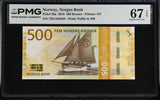 Norway 500 Kroner 2018 P 56 a Superb Gem UNC PMG 67 EPQ ,Stavanger ,Printer OT