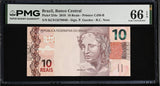 Brazil 10 Reais 2010 P 254 e Gem UNC PMG 66 EPQ