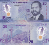 Mozambique set 2 UNC 20 50 Meticais 2024 Polymer New family P 155 156
