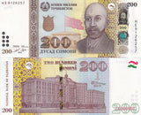 Tajikistan 200 Somoni 2022 P 21 UNC