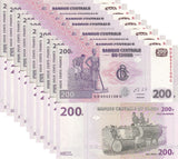 Congo DEMOCRATIC REPUBLIC 200 Francs 2013 P 99 b UNC LOT 10 PCS G&D Drummers