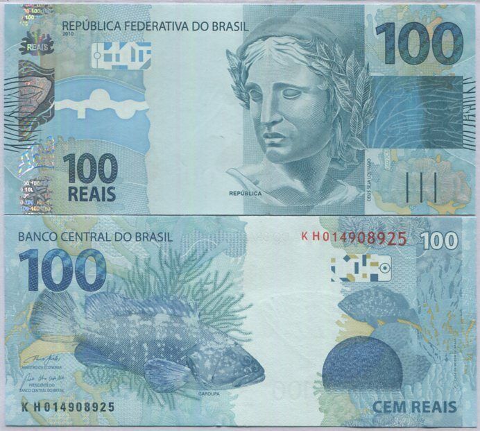 Brazil 100 Reais 2010 P 257 f UNC