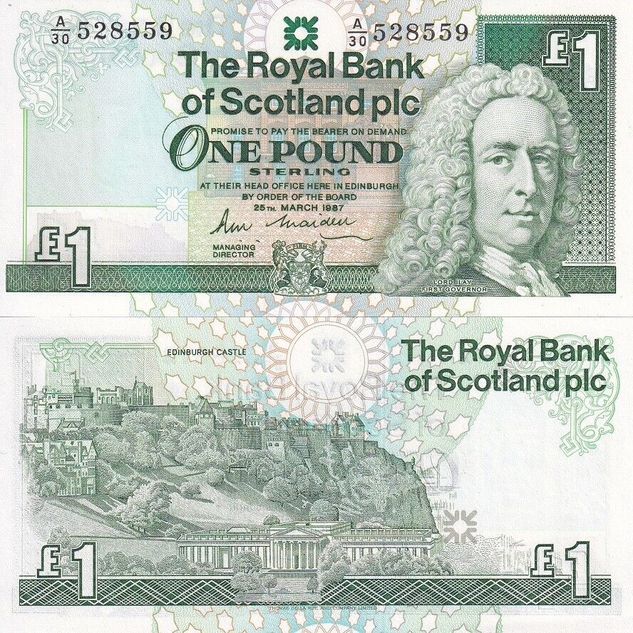 Scotland 1 Pound 1987 P 346 UNC