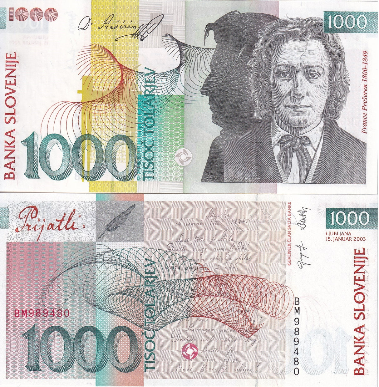 Slovenia 1000 Tolajev 2003 P 32 a UNC