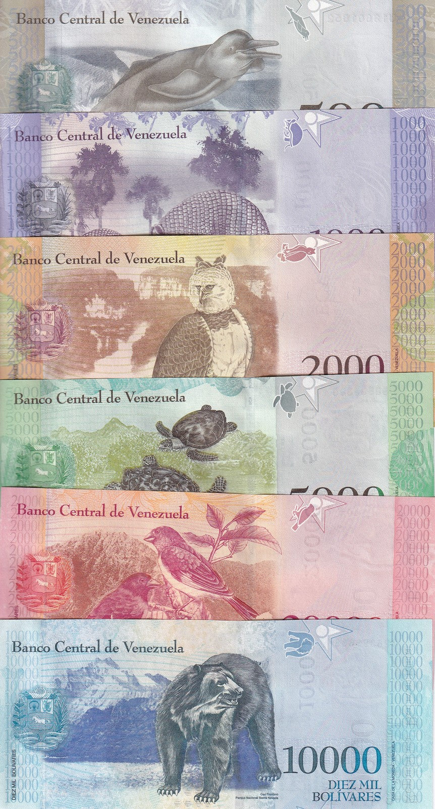 Venezuela Set 6 UNC 500 1000 2000 5000 10000 20000 Boliva 2016/2017 P 94-100