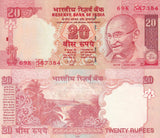 India 20 Rupees Random Year P 96 UNC