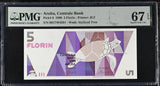 Aruba 5 Florins 1990 P 6 Superb Gem UNC PMG 67 EPQ
