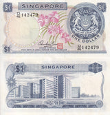Singapore 1 Dollar ND 1967-1972 Red seal P 1 d UNC Little Age Tone