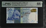 Hong Kong 20 Dollars 2013 P 212 c HSBC Gem UNC PMG 66 EPQ