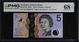 Australia 5 Dollars 2016 P 62 a Polymer Superb Gem UNC PMG 68 EPQ