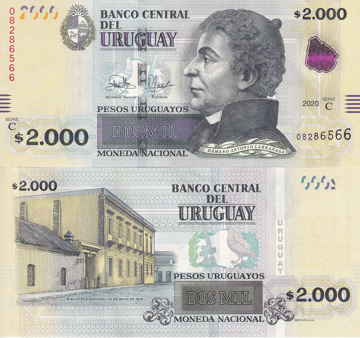 Uruguay 2000 Pesos Uruguayos 2020 P 99 UNC