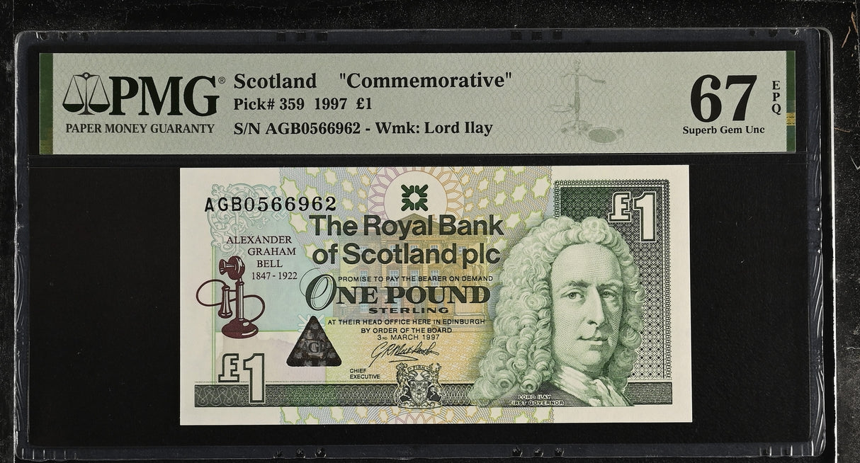Scotland 1 Pound 1997 P 359 Commemorative Superb Gem UNC PMG 67 EPQ