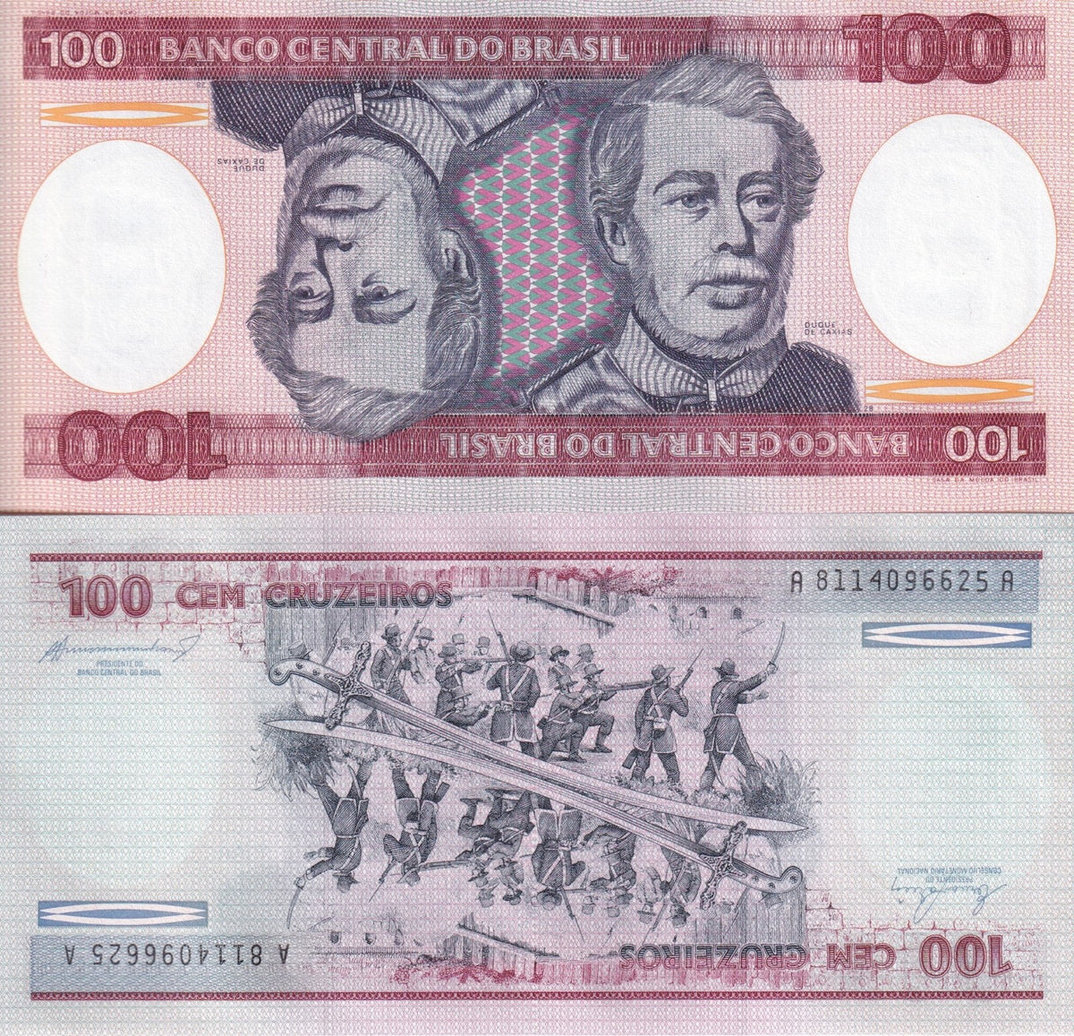 Brazil 100 Cruzeiros ND 1984 P 198 b UNC  ,Internal pacification