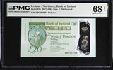 Northern Ireland 20 Pounds 2017 P 92 a Superb Gem UNC PMG 68 EPQ , POLYMER