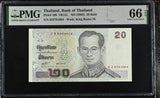 Thailand 20 Baht ND 2003 P 109 Sign 80 Gem UNC PMG 66 EPQ
