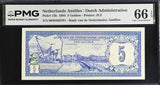 Netherlands Antilles 5 Gulden 1984 P 15 b Gem UNC PMG 66 EPQ