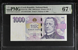 Czech Republic 1000 Korun 2008 P 25 c Superb Gem UNC PMG 67 EPQ