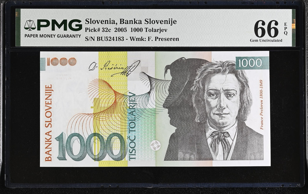 Slovenia 1000 Tolajev 2005 P 32 c Gem UNC PMG 66 EPQ