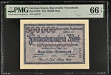 Germany Bayern 500000 Mark 1923 P S930 Gem UNC PMG 66 EPQ