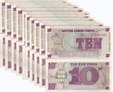 Great Britain 10 New Pence ND 1972 P M48 England UNC LOT 10 PCS