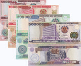 Mozambique Set 4 Pcs 50000 - 200000 500000 M. 1993-2003 P 138 139 141 142 UNC