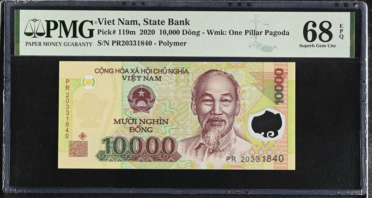Vietnam 10000 Dong 2020 Polymer P 119 m Superb Gem UNC PMG 68 EPQ