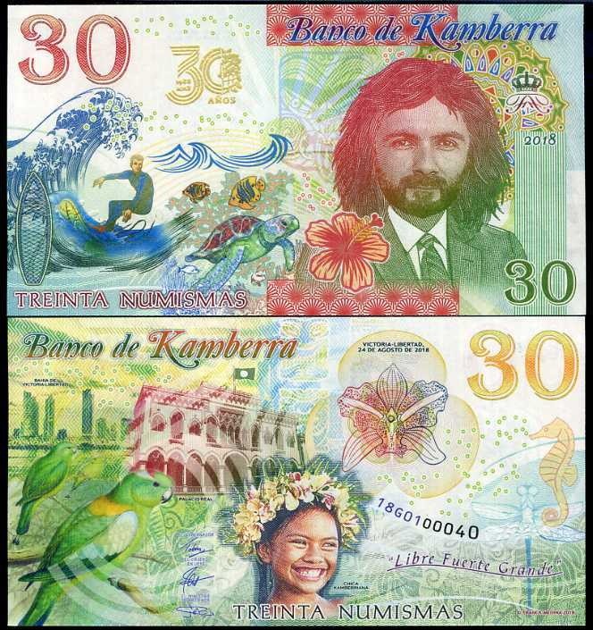 KAMBERRA 30 NUMISMAS 2018 Commemorative Parrot Windsurf PRIVATED Issue