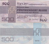 Germany Demorcratic 500 MARK 1979 P FX7 UNC Forum Der Scheck
