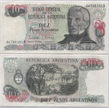 Argentina 10 Pesos ND 1983-1984 P 313 UNC ,Iguazu waterfalls, Misiones