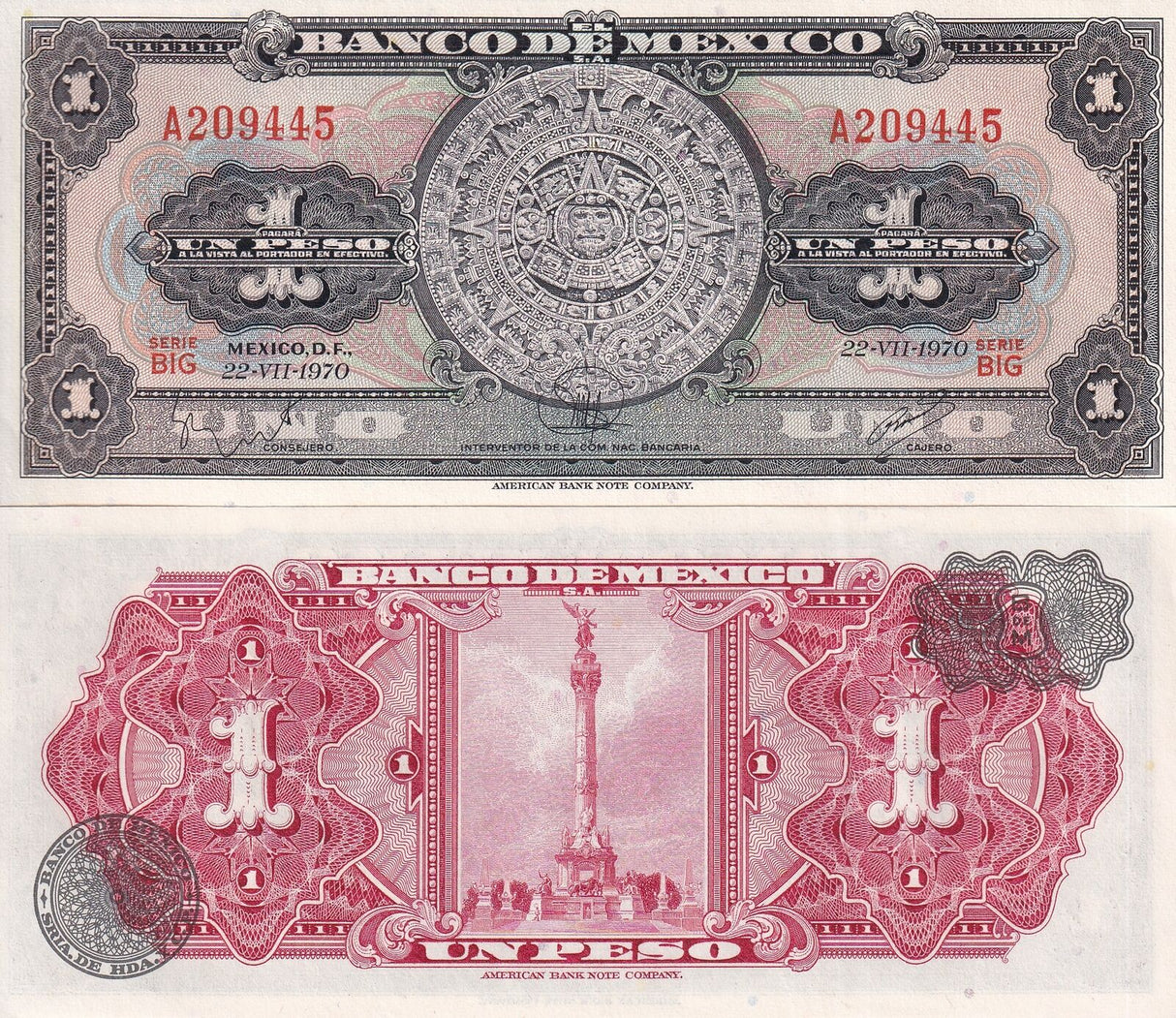 Mexico 1 Peso 1970 P 59 l UNC