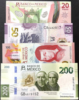 Mexico set 4 Pcs 20 50 100 200 Mixed Years P 131 131A 132 133 UNC