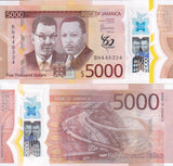 Jamaica 5000 Dollars 2022 P 101 Polymer UNC , Highway ,60th Anniversary , TDLR